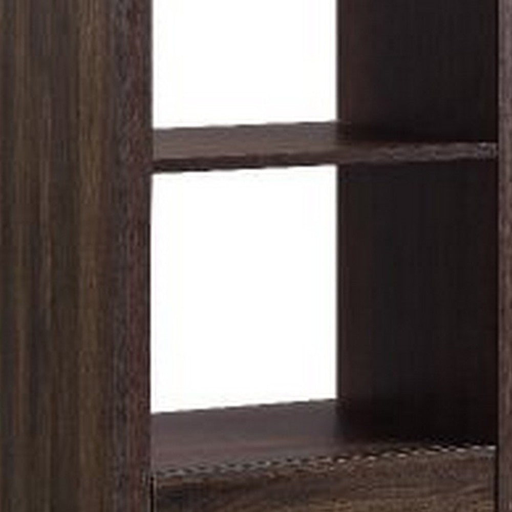 Side Pier with Wooden Frame and 2 Drawers, Walnut Brown - BM268993