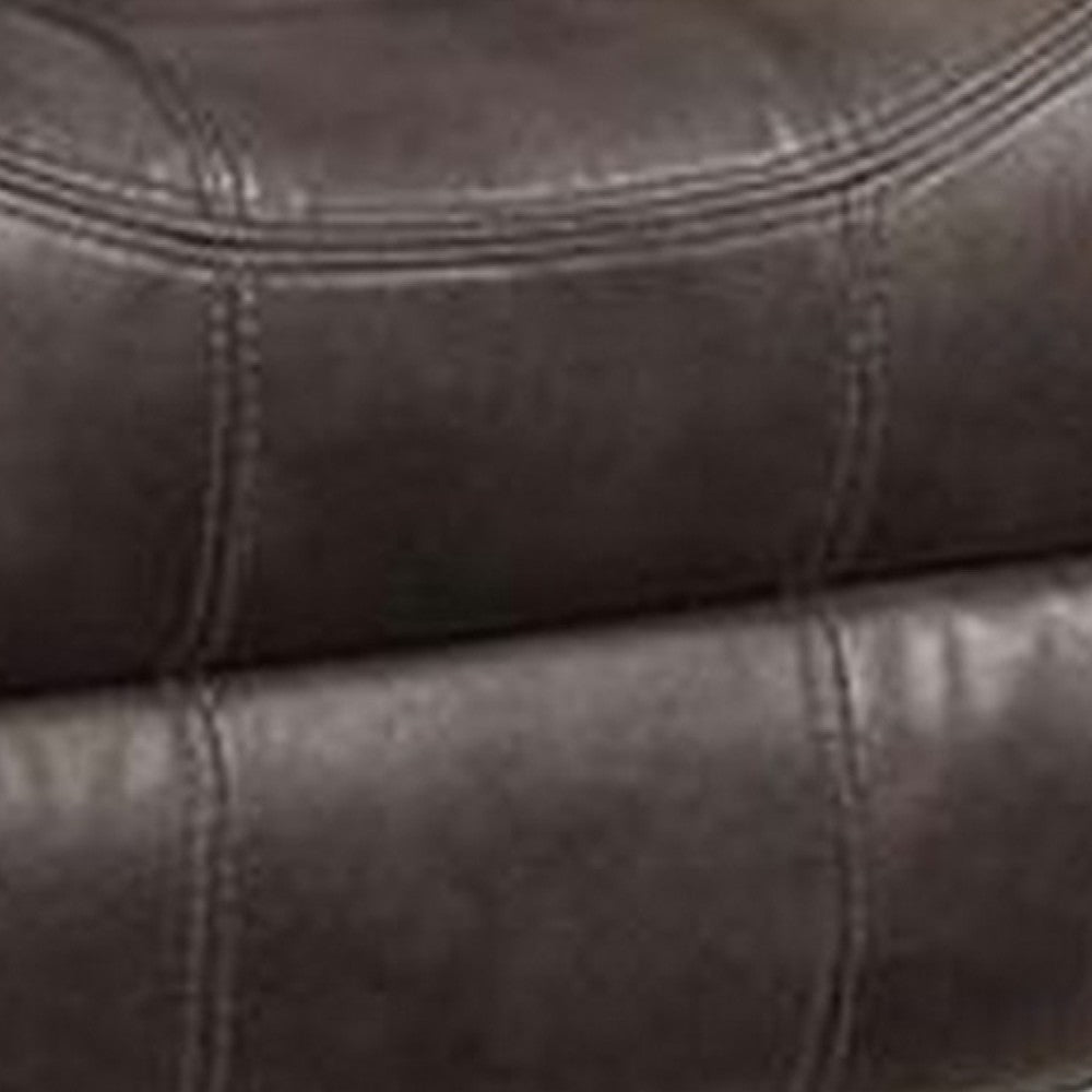 Glider Recliner with Leatherette Upholstery and Pillow Arms, Brown - BM269005