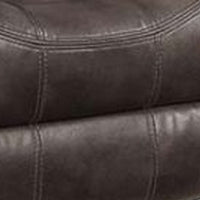 Glider Recliner with Leatherette Upholstery and Pillow Arms, Brown - BM269005