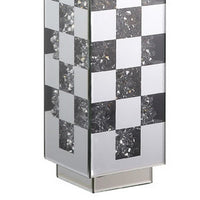 Table Lamp with Checkered Faux Diamond Inlay, Silver - BM269032