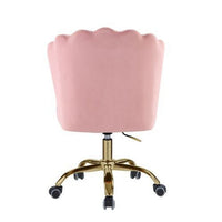 Swivel Office Chair with Shell Design Backrest, Pink and Gold - BM269059