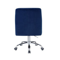 Swivel Office Chair with Sleek Track Arms and Nailhead Trim,Blue and Chrome - BM269060