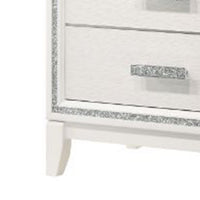 Nightstand with 2 Drawers and Shimmer Accent Trim, White - BM269071