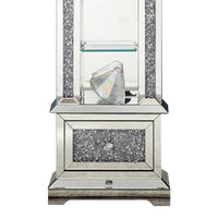 Mirrored Grandfather Clock with 4 Compartments, Silver - BM269093