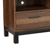 TV Console with 3 Drawers and 3 Compartments, Rustic Brown - BM269169