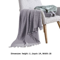 Veria 50 x 60 Reversible Cotton Throw with Fringes  Gray - BM269171