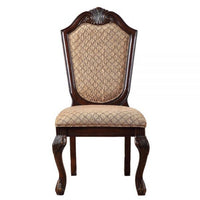 Side Chair with Padded Seating and Cabriole Legs, Set of 2, Brown - BM269212