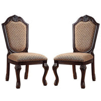 Side Chair with Padded Seating and Cabriole Legs, Set of 2, Brown - BM269212