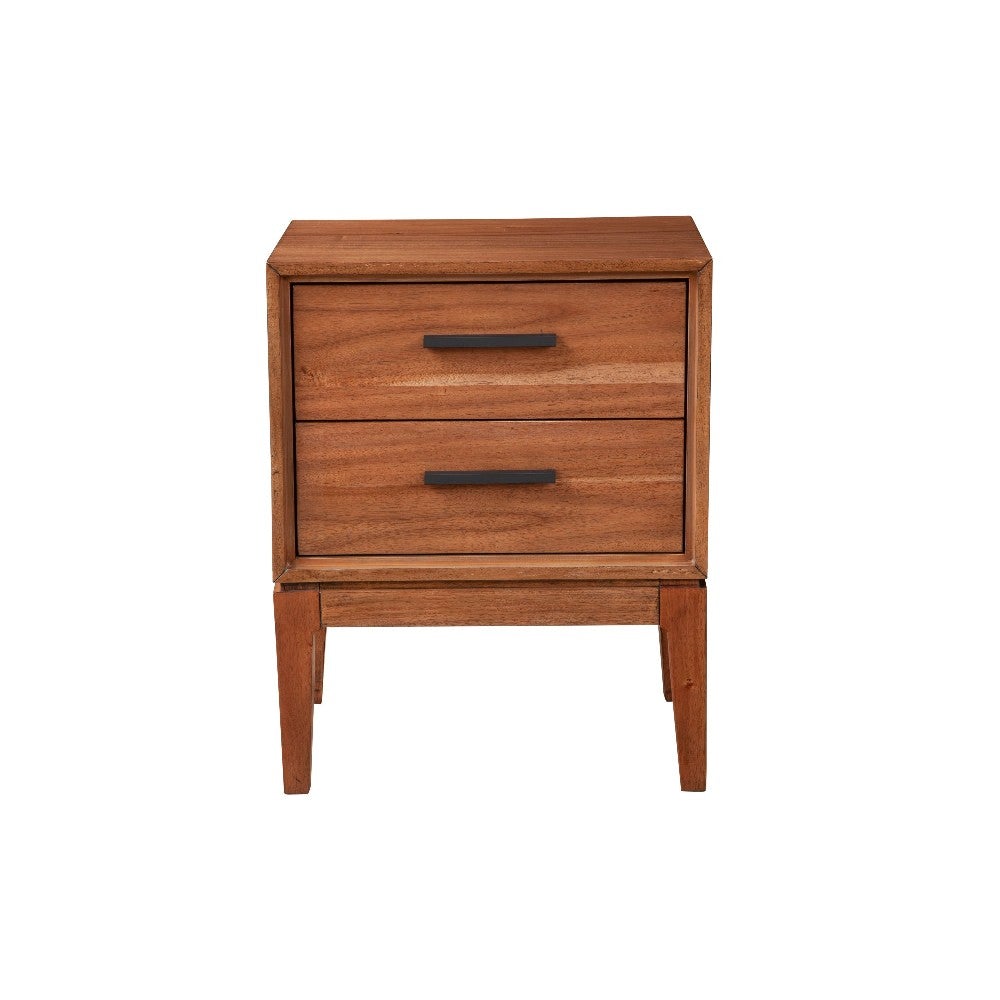 Nightstand with 2 Drawers and Wooden Frame, Brown - BM269321