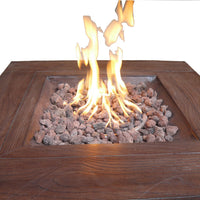 Gas Fire Pit with Lava Rocks and Control Panel, Brown - BM269460