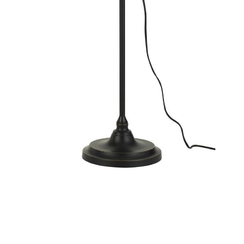47 Inch Adjustable Metal Floor Lamp and Tapered Shade, Black - BM271949