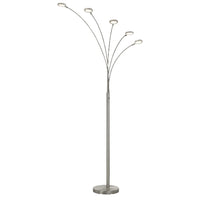 72 Inch Arched Floor Lamp with 5 Branched LED Lights, Silver - BM271951