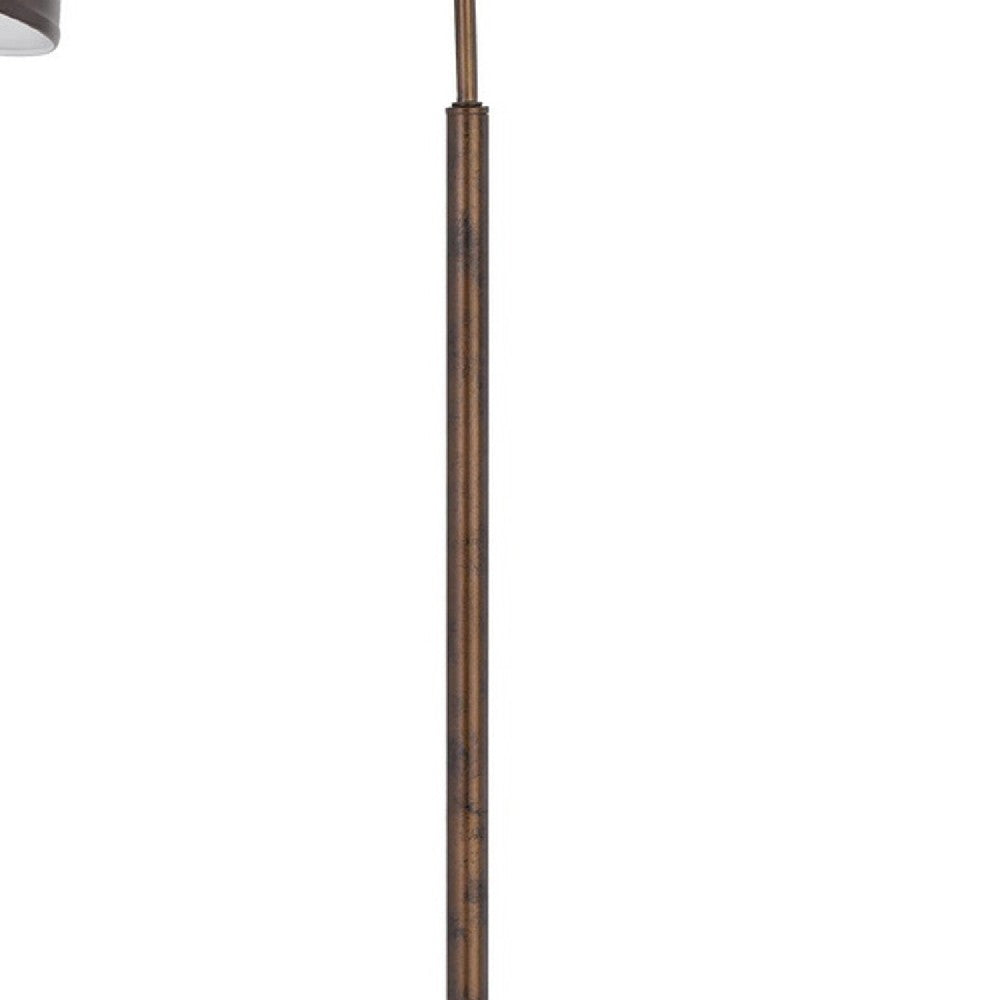 61 Inch Adjustable Tall Metal Floor Lamp, Dome Shade, Copper - BM271957