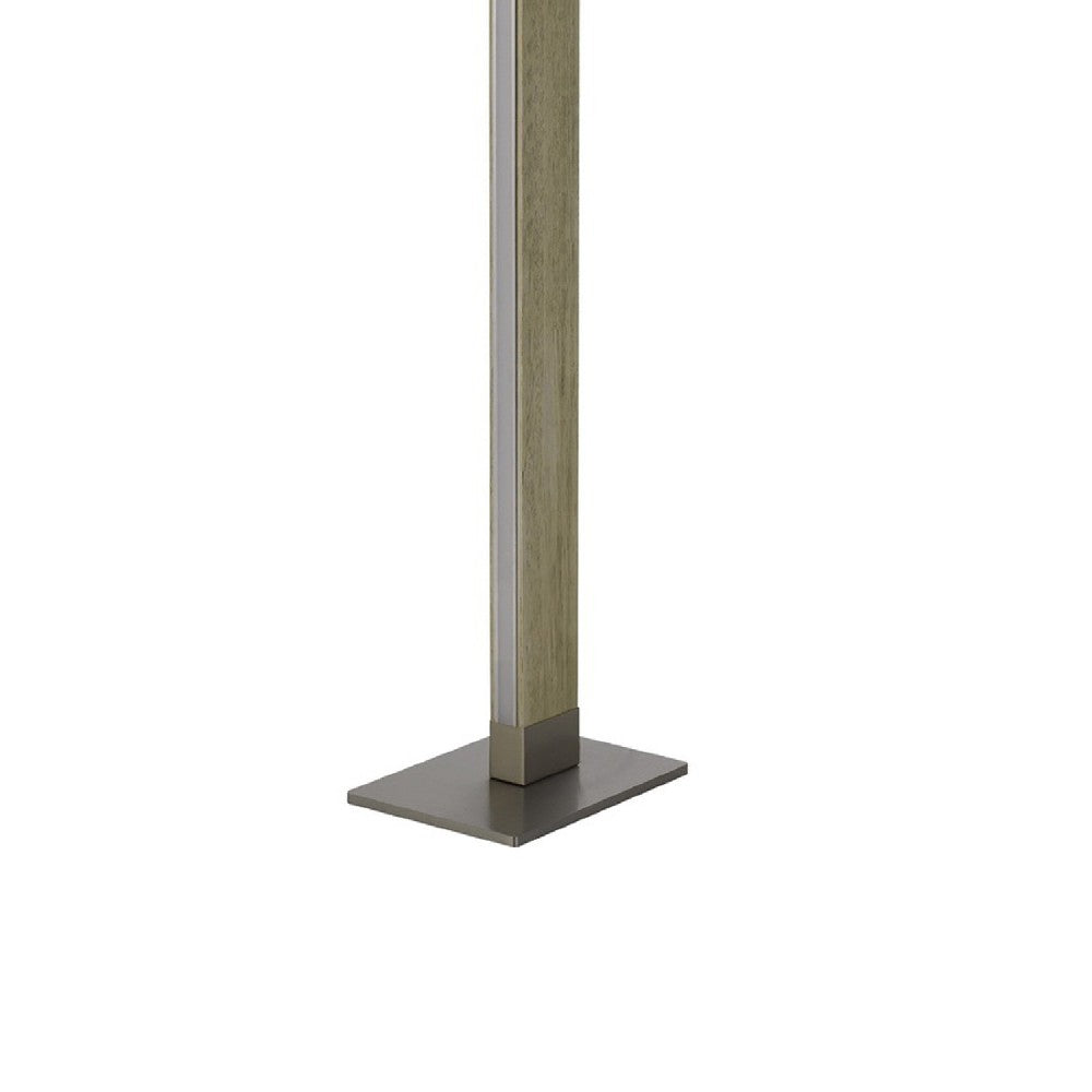 61 Inch Wood Floor Lamp Dimming LED Column, Brown - BM271958