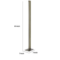 61 Inch Wood Floor Lamp Dimming LED Column, Brown - BM271958