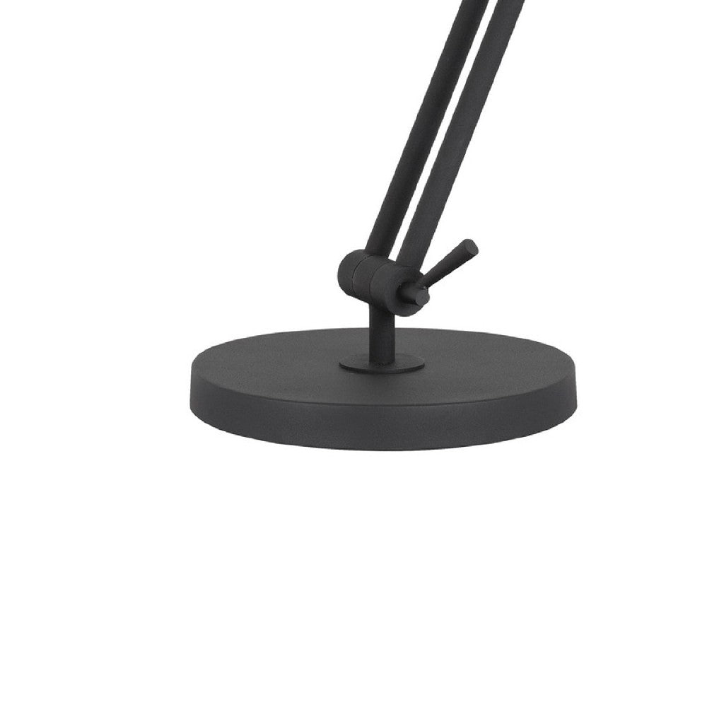 33 Inch Adjustable Modern Industrial Metal Task Desk Lamp, Black - BM271960