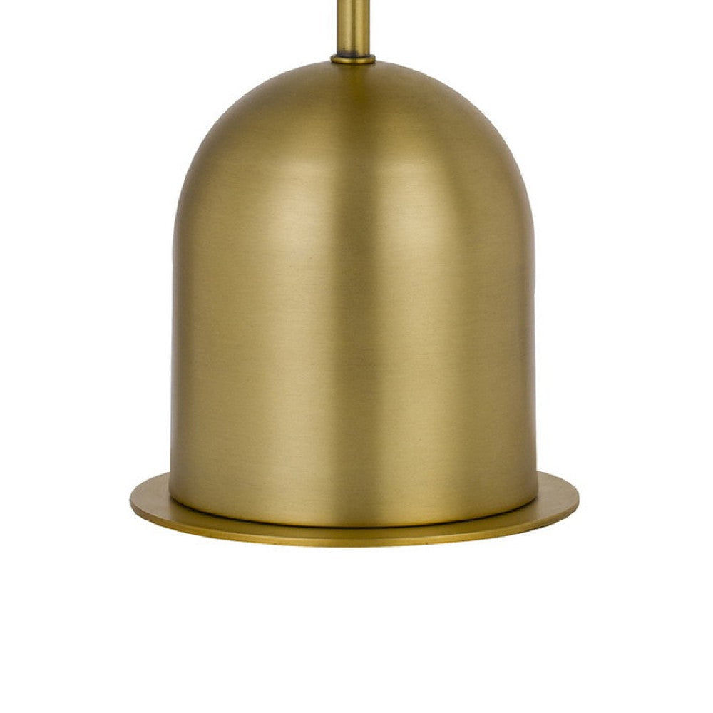 20 Inch Metal Accent Table Lamp with Dome Shade, Brass - BM271961