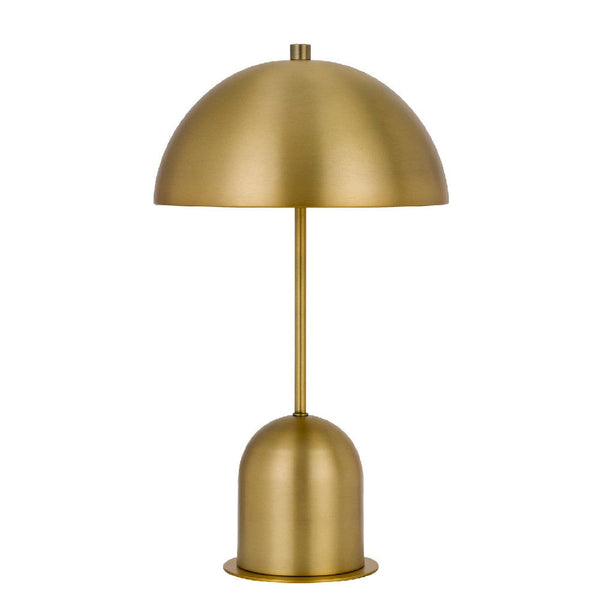 20 Inch Metal Accent Table Lamp with Dome Shade, Brass - BM271961
