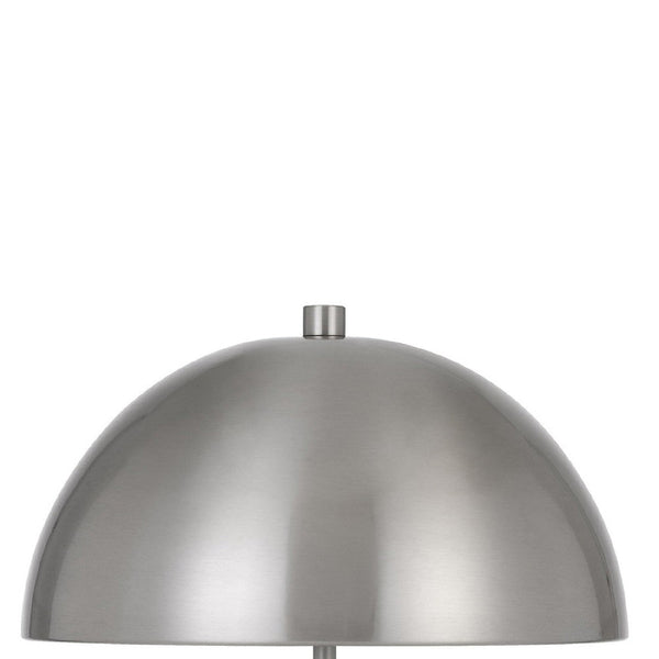 20 Inch Metal Accent Table Lamp with Dome Shade, Silver - BM271962