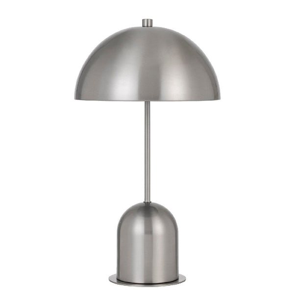 20 Inch Metal Accent Table Lamp with Dome Shade, Silver - BM271962