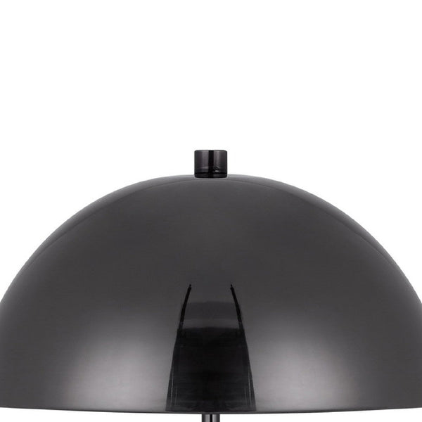 20 Inch Metal Accent Table Lamp Dome Shade, Black - BM271963