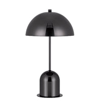 20 Inch Metal Accent Table Lamp Dome Shade, Black - BM271963