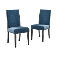 38 Inch Dining Chair with Nailhead Trim, Set of 2, Blue - BM272079