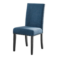 38 Inch Dining Chair with Nailhead Trim, Set of 2, Blue - BM272079