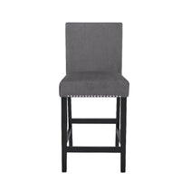 Kate 40 Inch Wooden Counter Height Chair with Velvet Seat, Set of 2, Gray - BM272109