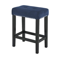 Kate 60 Inch 4 Piece Bar Table Set with Upholstered Stools, Blue - BM272114