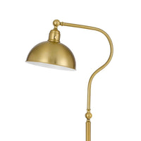 60 Inch Metal Curved Floor Lamp, Adjustable Dome Shade, Brass - BM272207