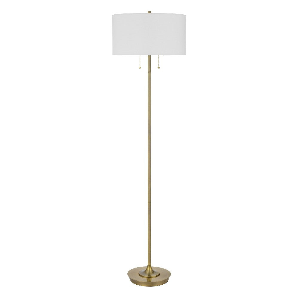 64 Inch Metal Floor Lamp with Pull Chain Switch, Brass - BM272214