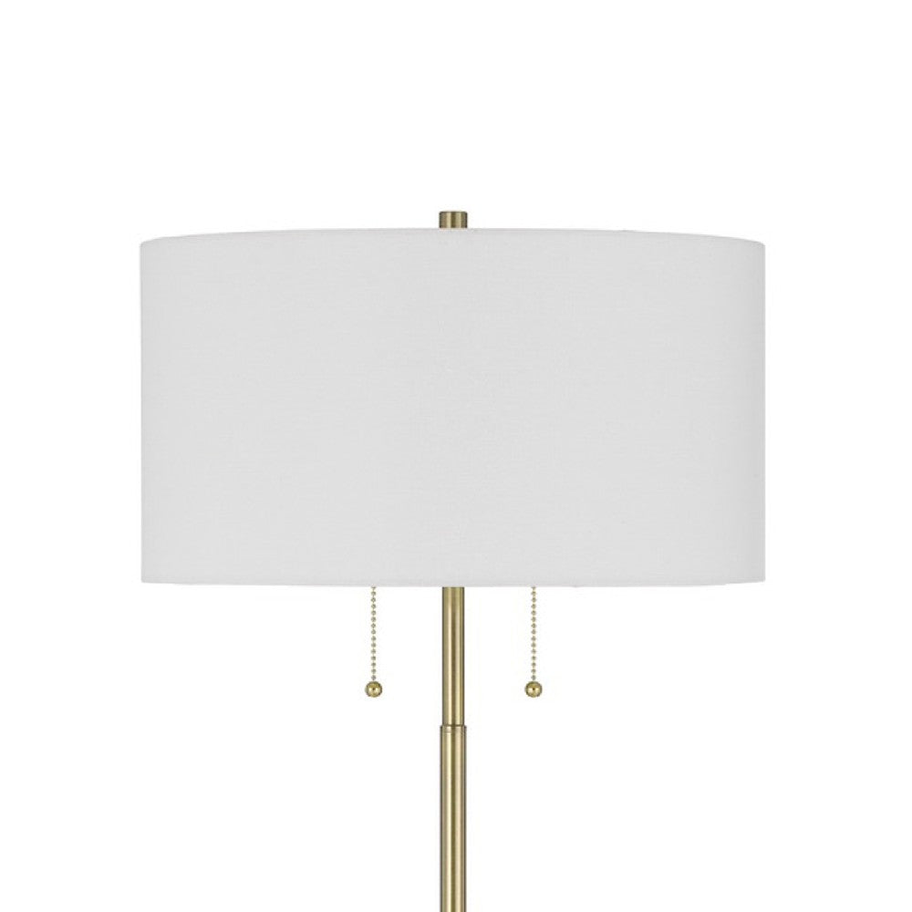 64 Inch Metal Floor Lamp with Pull Chain Switch, Brass - BM272214