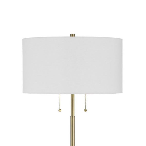 64 Inch Metal Floor Lamp with Pull Chain Switch, Brass - BM272214