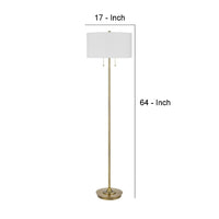 64 Inch Metal Floor Lamp with Pull Chain Switch, Brass - BM272214