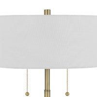 20 Inch Metal Table Lamp with Pull Chain Switch, Brass - BM272215