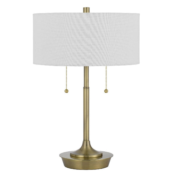 20 Inch Metal Table Lamp with Pull Chain Switch, Brass - BM272215