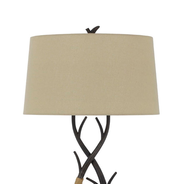 60 Inch Metal Tree Branch Base Floor Lamp, Dimmer, Black - BM272216