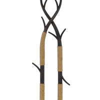 60 Inch Metal Tree Branch Base Floor Lamp, Dimmer, Black - BM272216