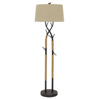 60 Inch Metal Tree Branch Base Floor Lamp, Dimmer, Black - BM272216