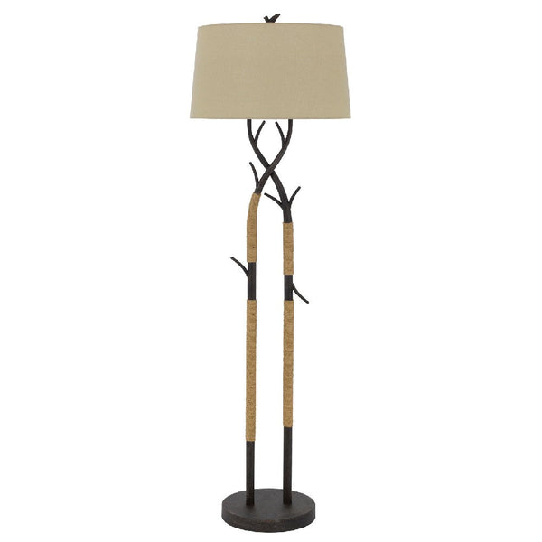 60 Inch Metal Tree Branch Base Floor Lamp, Dimmer, Black - BM272216