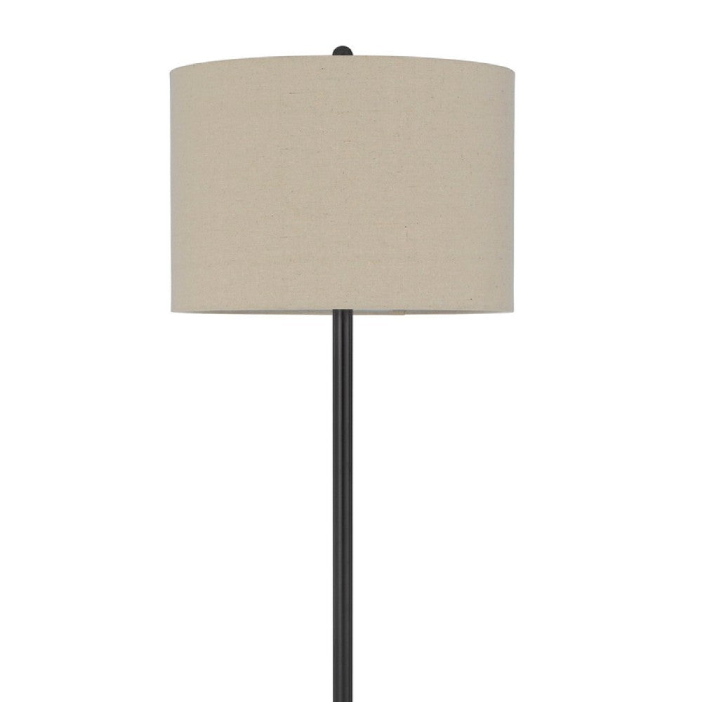 62 Inch Metal Floor Lamp, Tray, Dimmer,  2 USB Ports, Bronze - BM272223