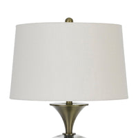 46 Inch Metal And Glass Globe Table Lamp, Dimmer, Brass Finish - BM272230