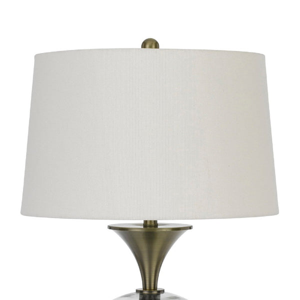 46 Inch Metal And Glass Globe Table Lamp, Dimmer, Brass Finish - BM272230