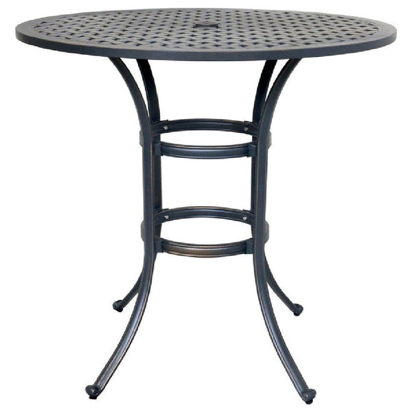 40 Inch Outdoor Patio Round Bar Table, Lattice Pattern, Desert Night - BM272241