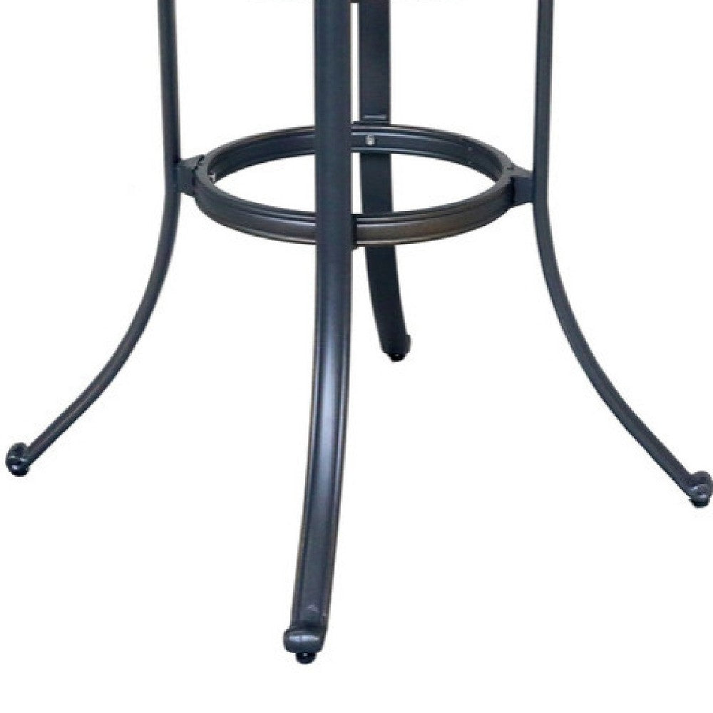 40 Inch Outdoor Patio Round Bar Table, Lattice Pattern, Desert Night - BM272241