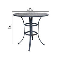 40 Inch Outdoor Patio Round Bar Table, Lattice Pattern, Desert Night - BM272241