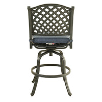 28 Inch Outdoor Patio Metal Bar Stool, Set of 2, Blue - BM272247