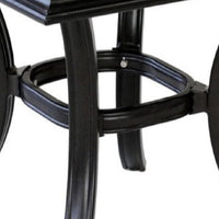 22 Inch Wynn Outdoor Patio Metal End Table, Pattern Top, Black - BM272250