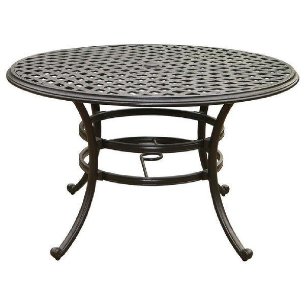 49 Inch Wynn Outdoor Patio Round Open Metal Dining Table, Black - BM272254